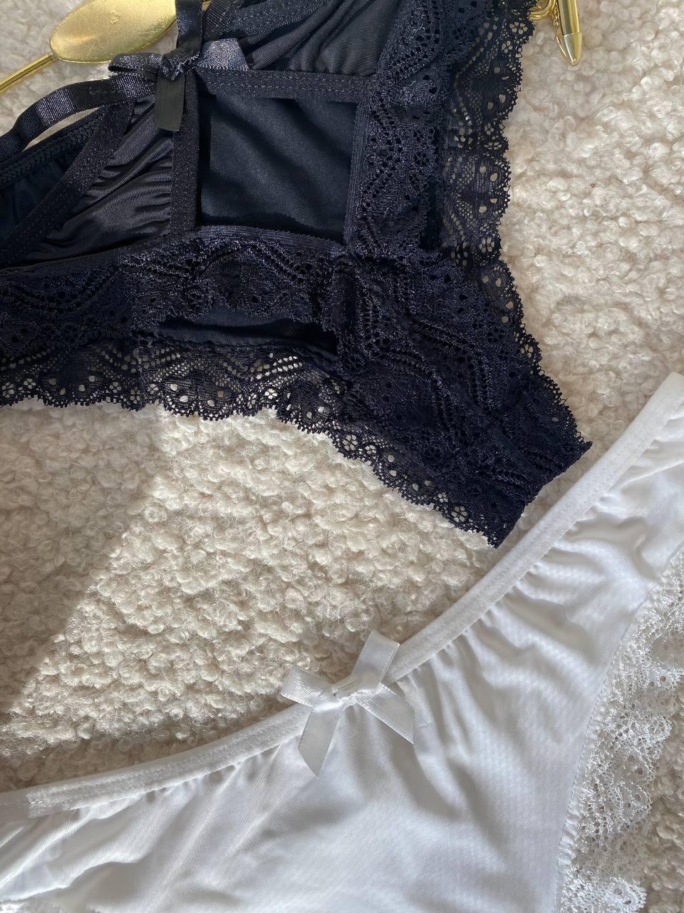 Сет з 2 трусиків DO2499 (Чорні+білі)