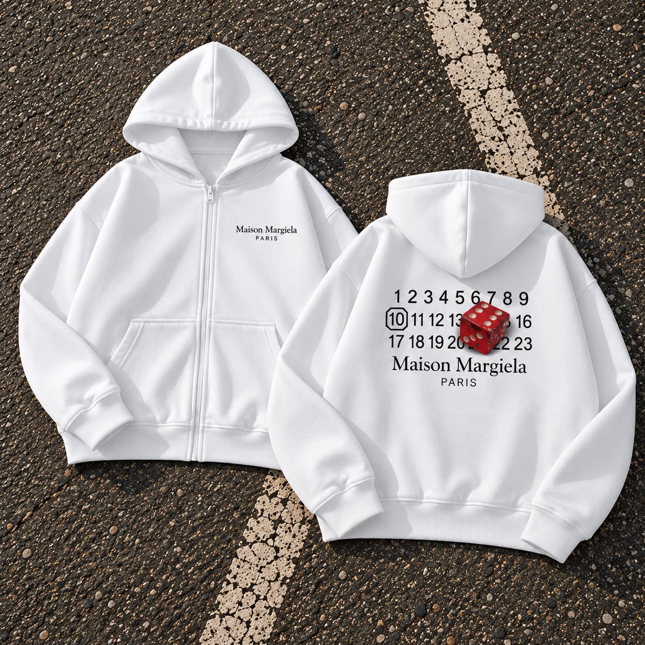 Зип-худи Maison Margiela унисекс джинсовое белое всесезонное стильное на молнии с принтом кофта с капюшоном