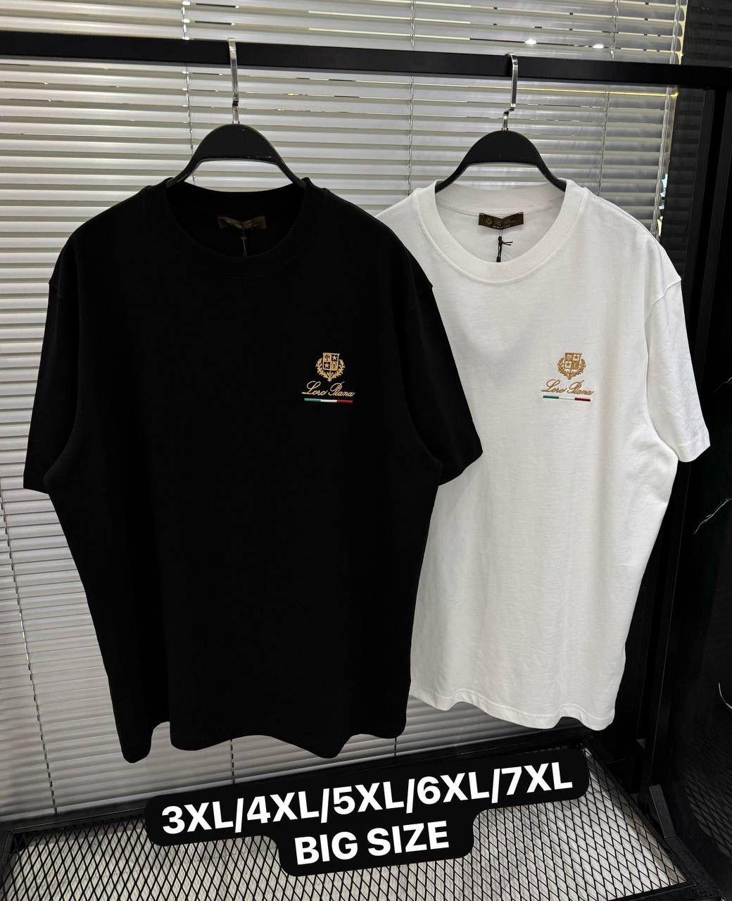 Футболка Loro Piana мужская хлопковая белая летняя удобная и базовая с коротким рукавом прямого кроя тенниска