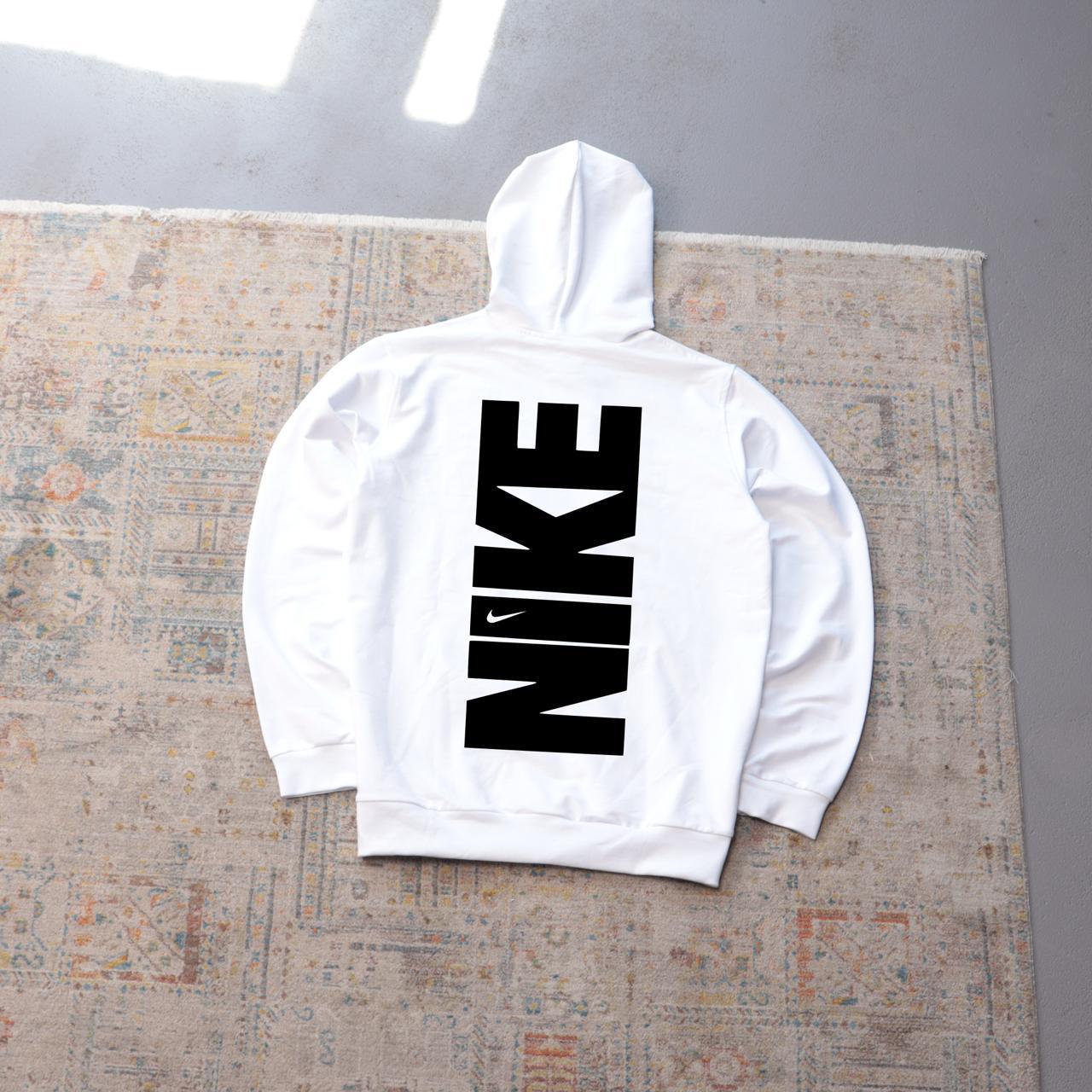 Худі Nike-надпис вел осінь чоловіче біле двонитка трендове та актуальне з написом на прогулянку толстовка з капюшоном