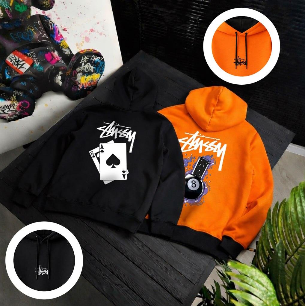 Худі Stussy чоловіче трикотажне всесезонне практичне та трендове з капюшоном для міста