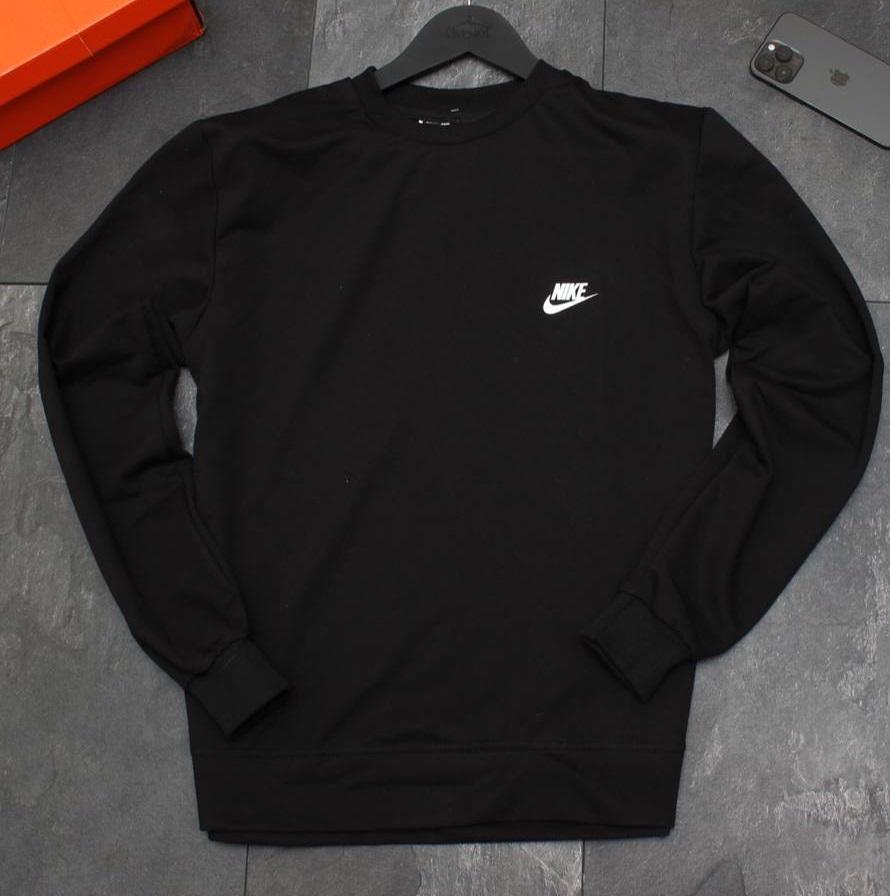 Свитшот Nike ( цвет) мужской хлопковый черный всесезонный актуальный в стиле casual кофта без капюшона реглан