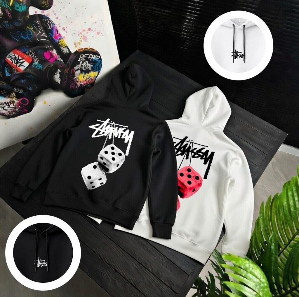 Худі Stussy чоловіче трикотажне всесезонне повсякденне з капюшоном на кожен день