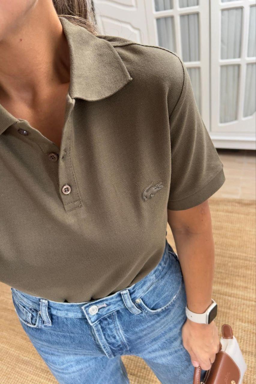 Футболка Lacoste жіноча бавовняна літня повсякденна з коротким рукавом прямого крою для прогулянок теніска