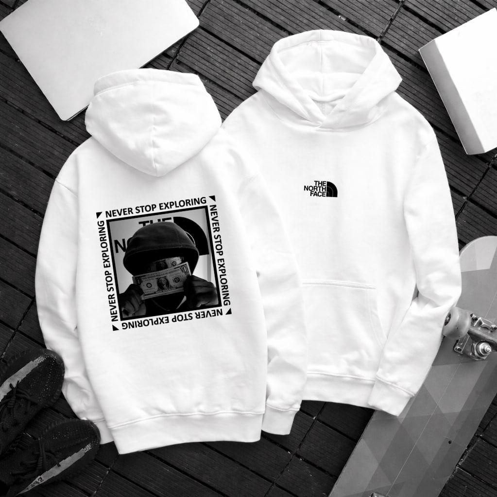 Худи Петля The North Face мужское хлопковое всесезонное модное и актуальное с капюшоном для повседневной носки