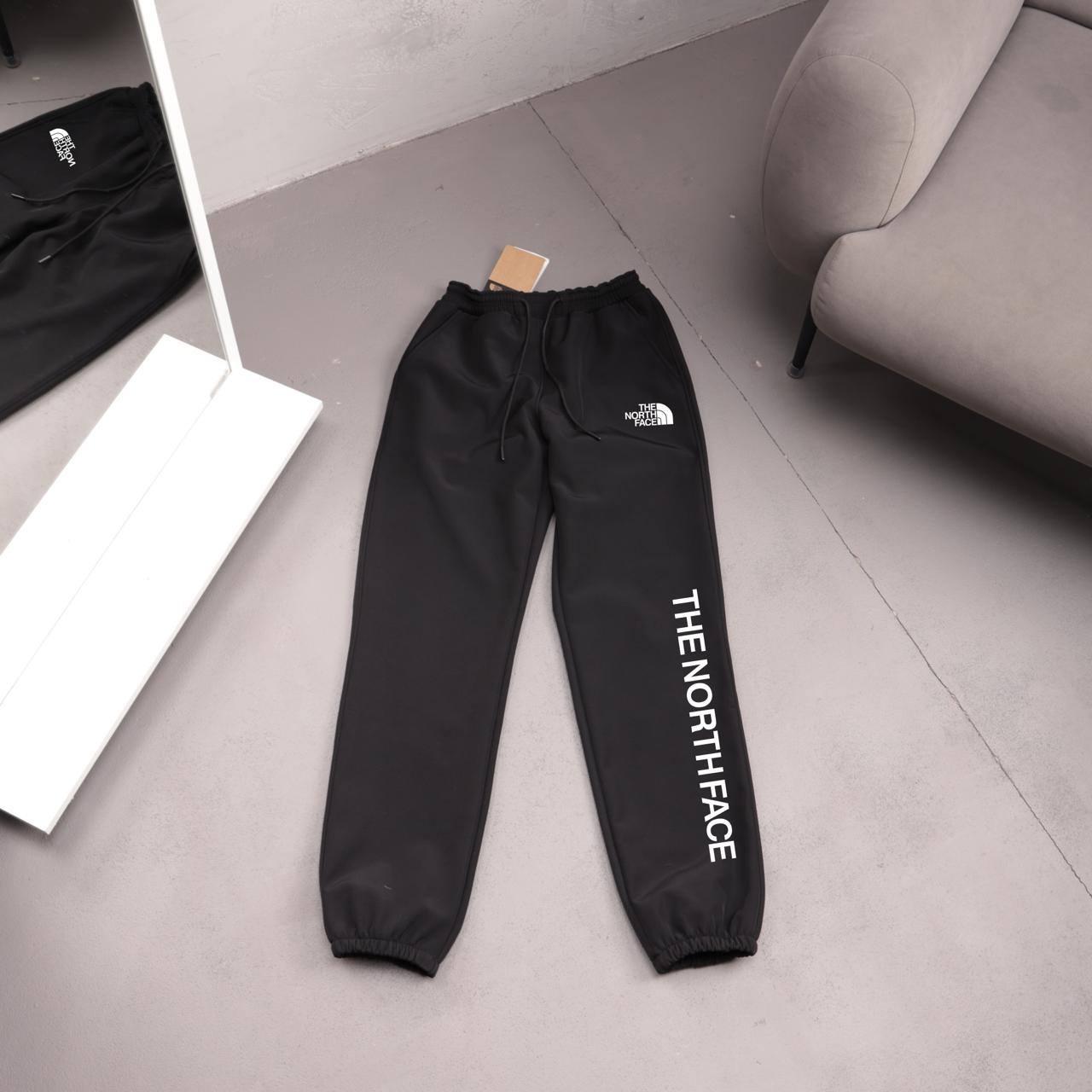 Штаны Плащевка The North Face флис (софт шел) мужские черные зимние универсальные и молодежные для офиса брюки