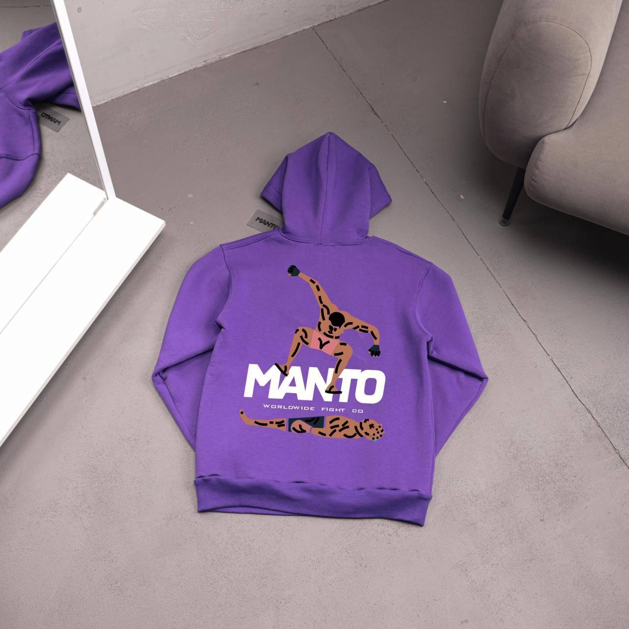 Худи фиолет MANTO STOMP - флис мужское всесезонное повседневное с капюшоном для прогулок