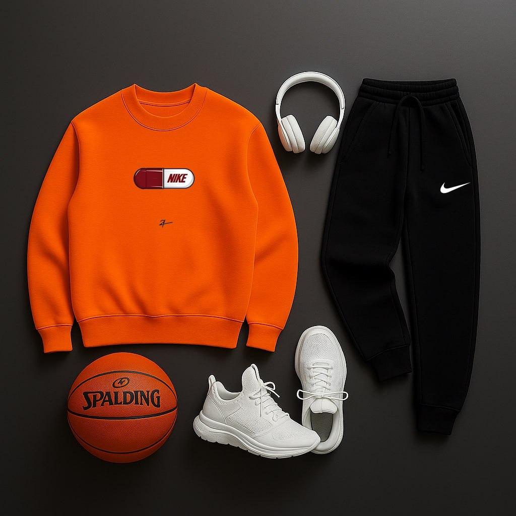 Зимовий комплект світшот + штани Nike бавовняний зручний та трендовий для повсякденного носіння костюм