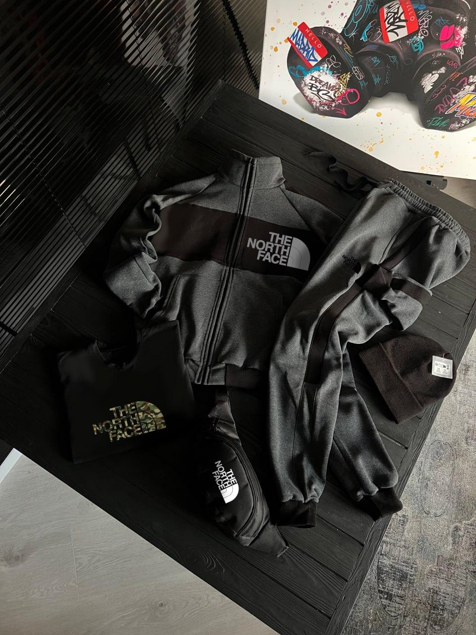 Сет зип с шапкою The North Face на зиму костюм комплект одежды