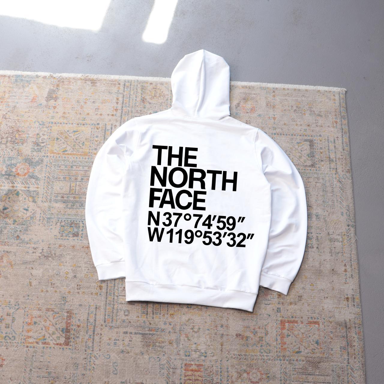Худи The North Face-координати осень мужское трикотажное белое универсальное и повседневное с капюшоном