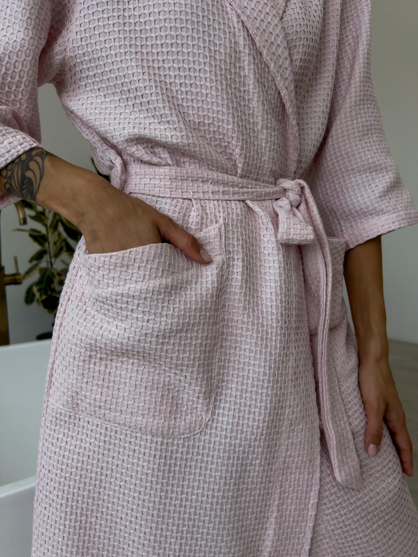 Жіночий халат COSY шаль Ланцюжок ніжно рожевий - фото 4