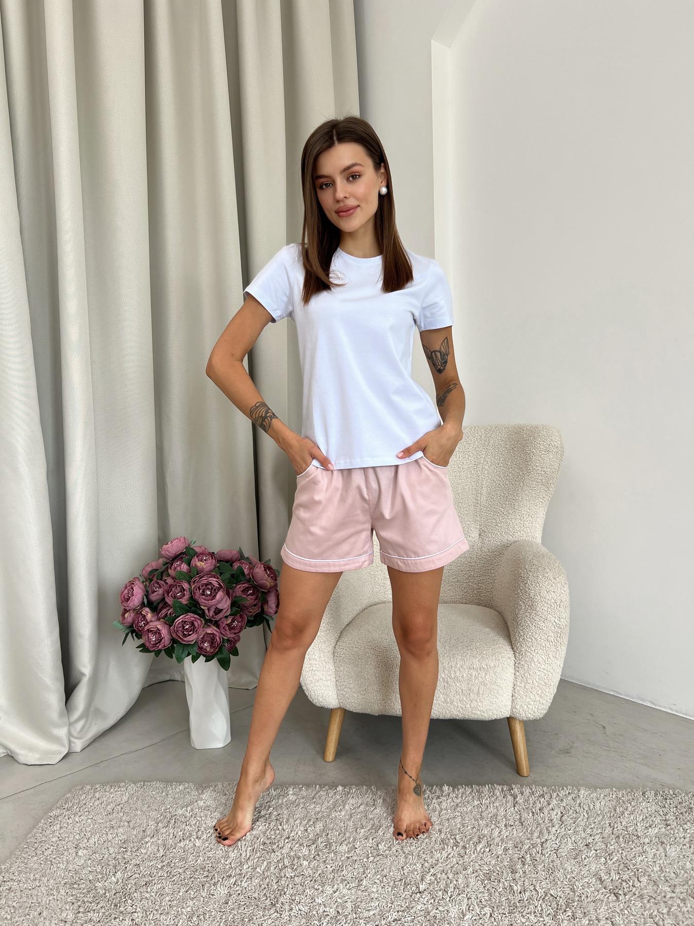 Піжамні шорти з сатину Pearl COSY пильна пудра - фото 8