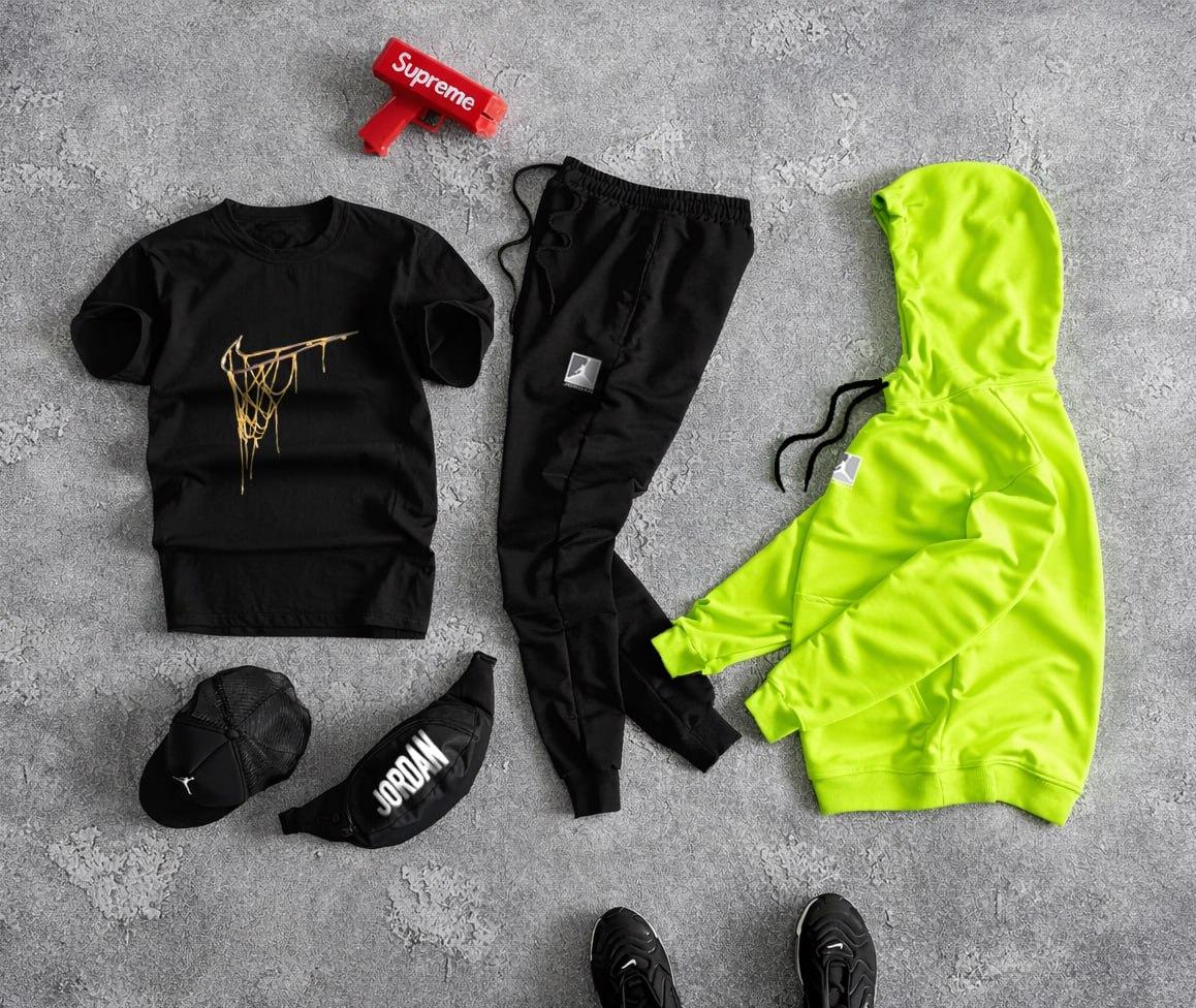 Сет 3в1 Jordan&Nike с футбою для учебы и прогулок костюм комплект одежды