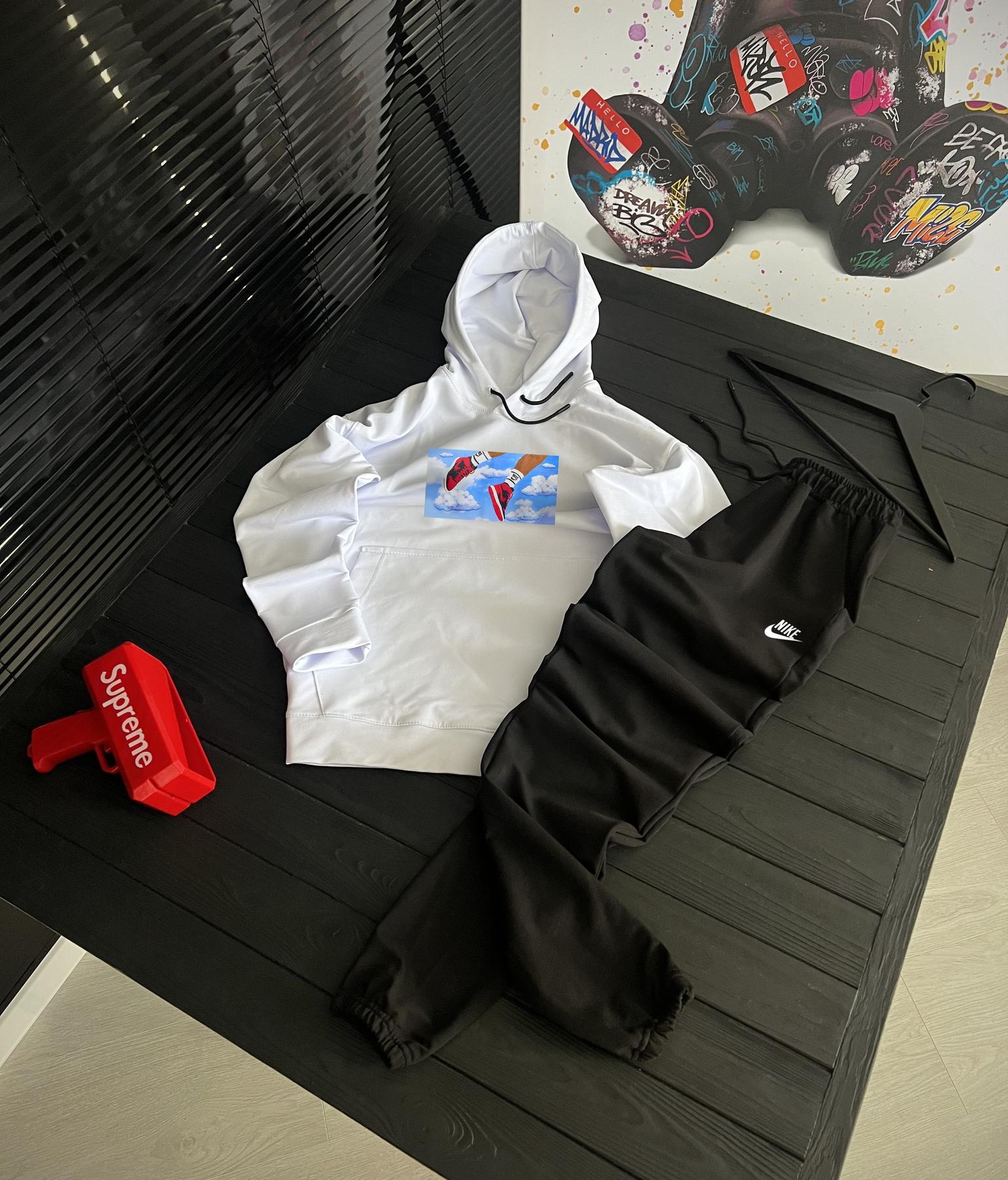 Комплект худи Nike хлопковый демисезонный универсальный и повседневный с капюшоном для города костюм