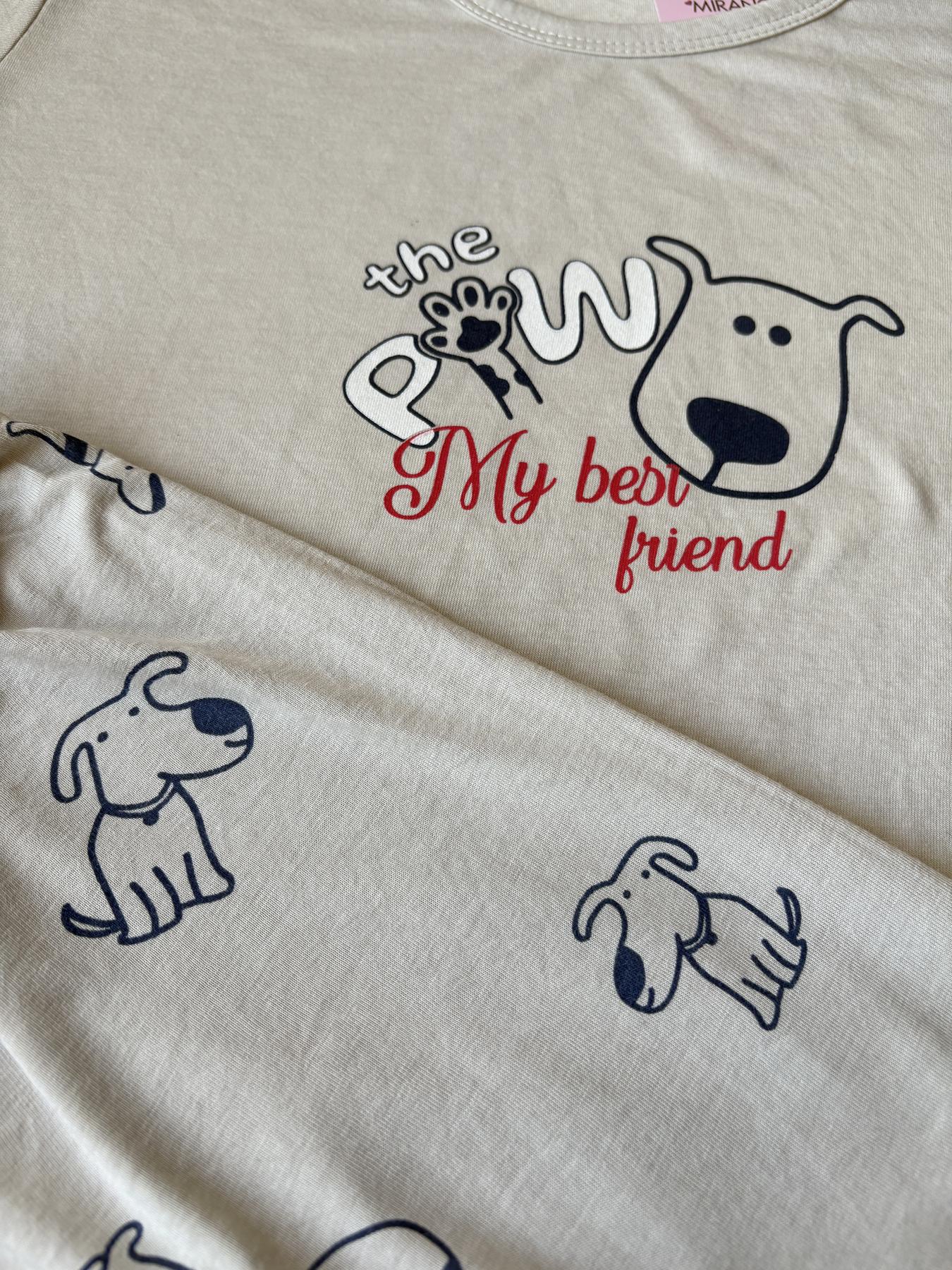 Жіночий домашній комплект "My best friend" (Капрі+футболка) - фото 2