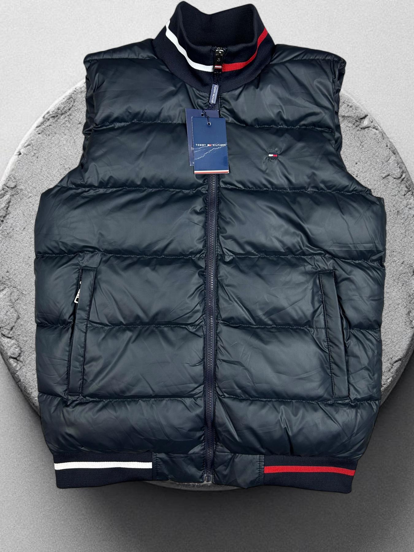 Tommy Hilfiger (темно синий)мужской жилет демисезонный молодежный классический на молнии для отдыха безрукавка