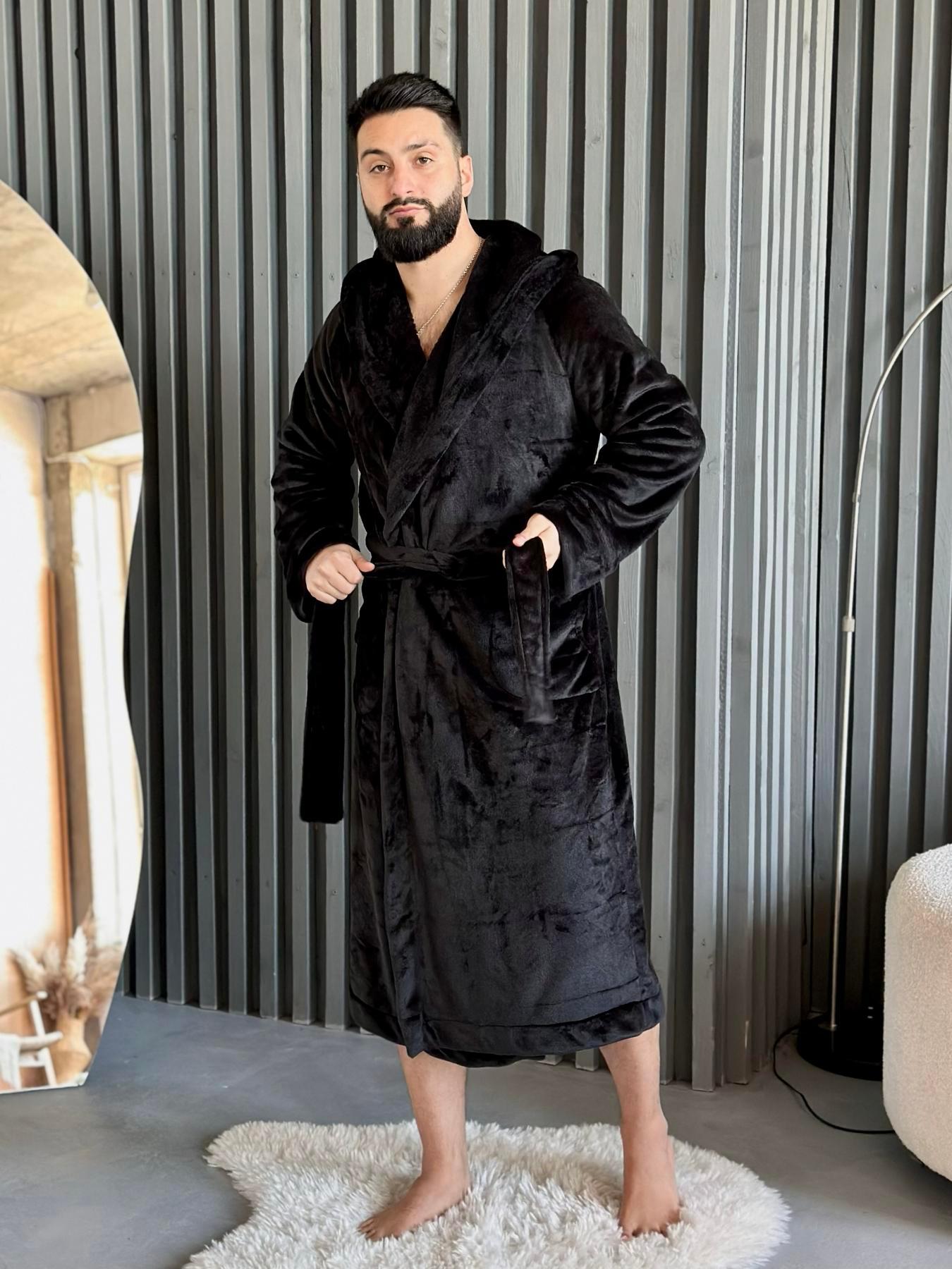 Халат чоловічий з капюшоном «Black Diamond», чорний L/XL VELP10/0