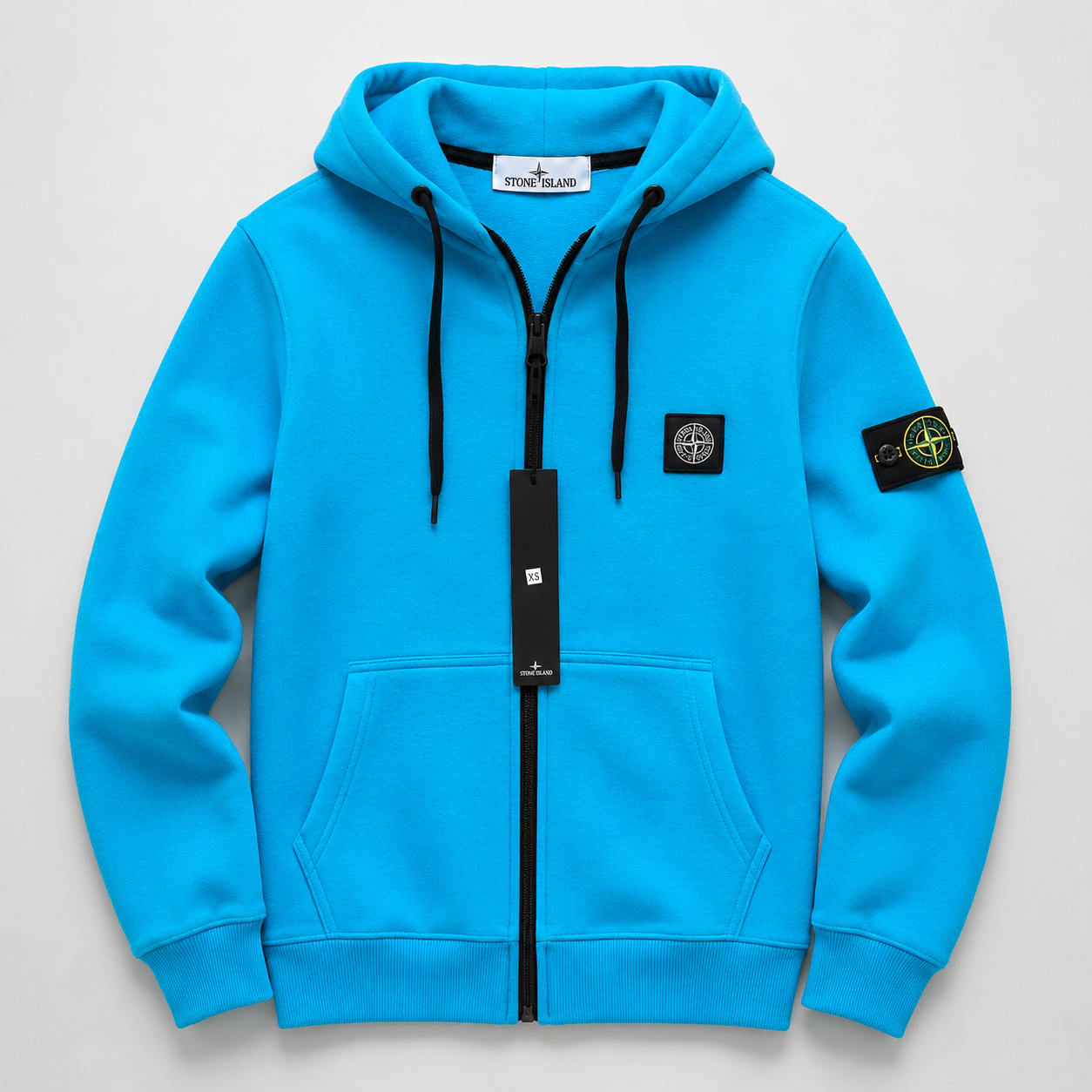 Кофта Stone Island зима трикотажная бирюзовая трендовая и актуальная на подарок реглан джемпер