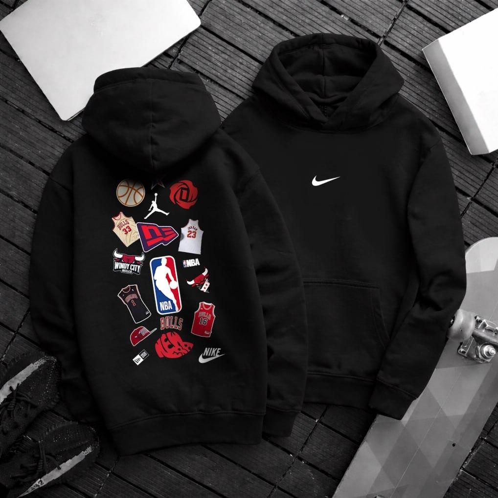 Худи петля Nike+Jordan мужское хлопковое всесезонное универсальное и молодежное с капюшоном на прогулку
