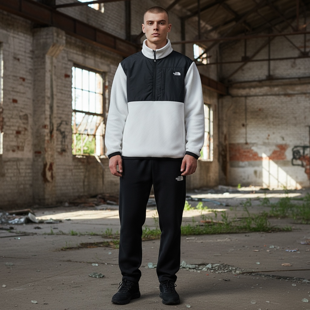 Костюм флісовий The North Face білий зимовий якісний на флісі для міста та прогулянок комплект