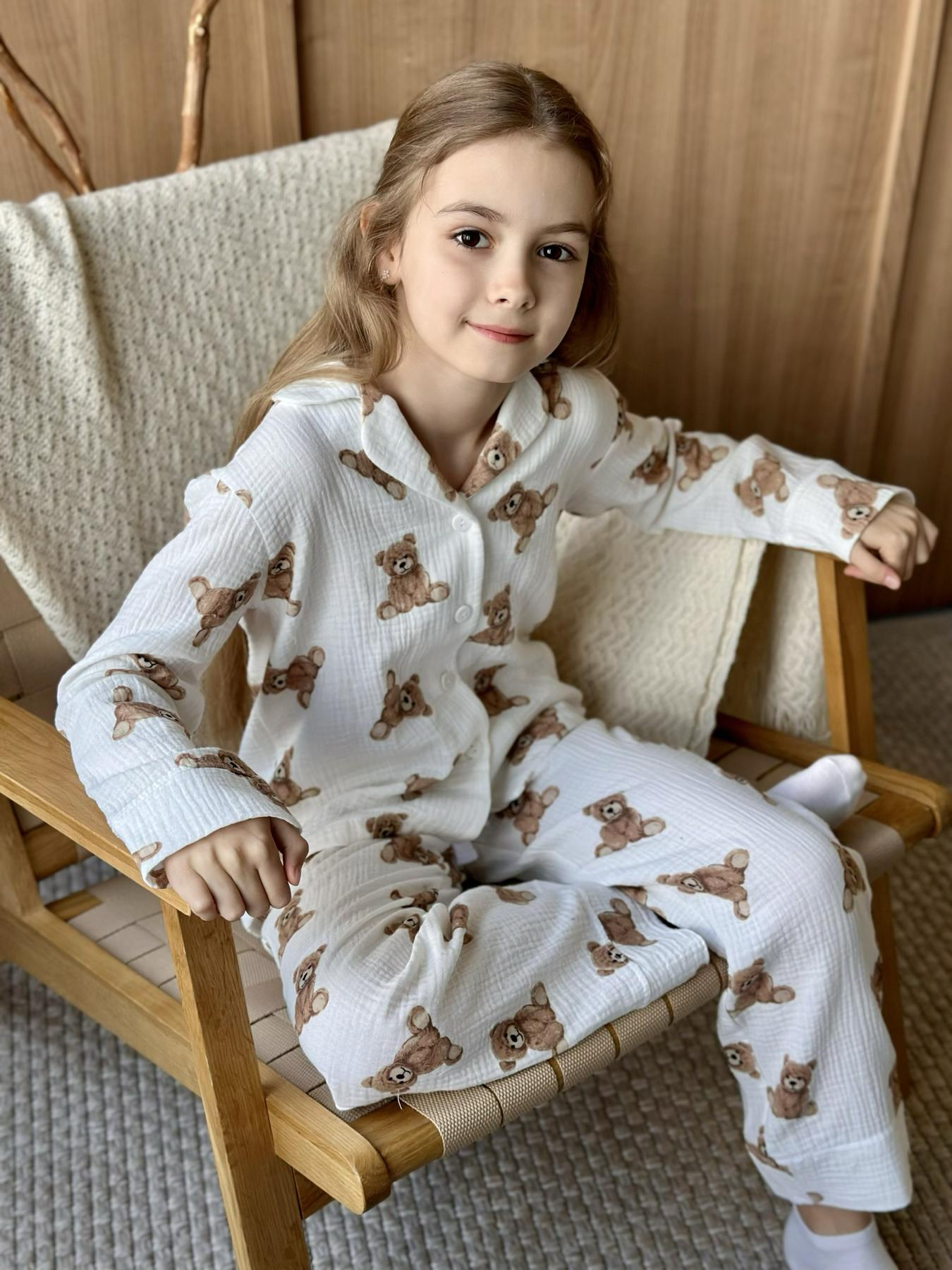 Піжама для дівчаток штани+сорочка довгий рукав Teddy - фото 5