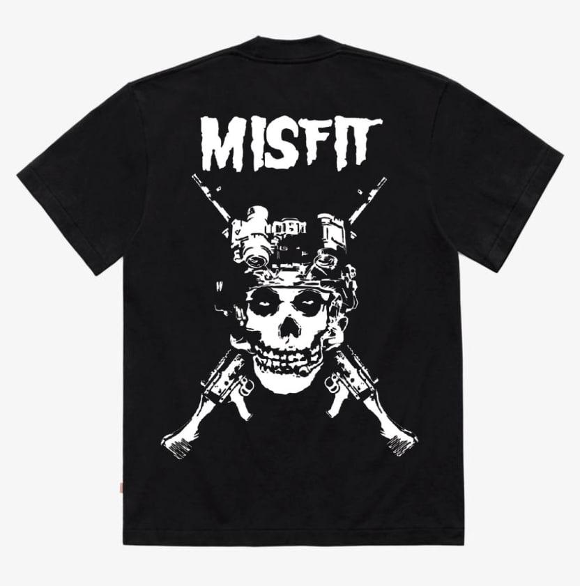 Чоловіча класична футболка з принтом Misfit , Чорний