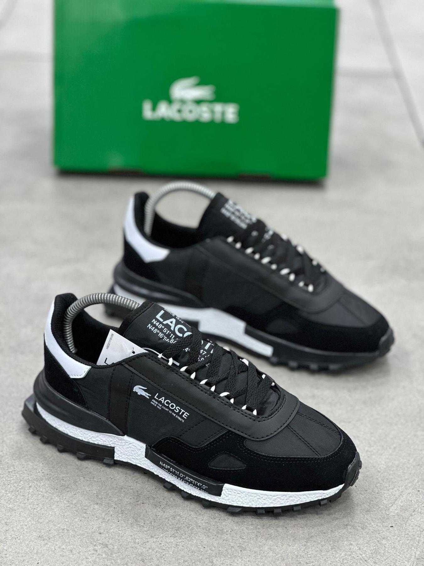 Лоферы Lacoste (новый завоз,черные) мужские демисезонные качественные и повседневные классические туфли