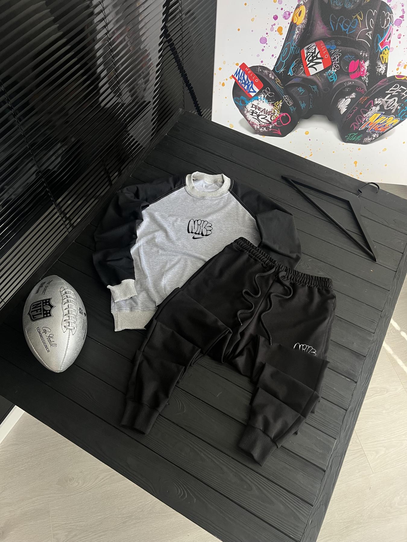 Комплект свитшот Nike двунитка демисезонный модный трикотажный для путешествий костюм