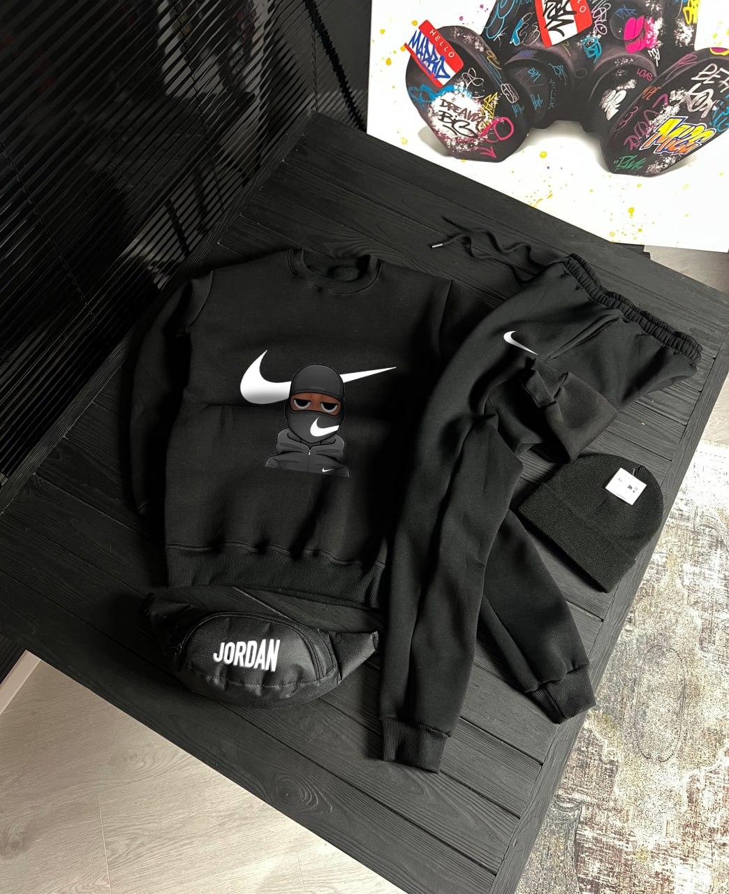 Зимовий сет світшот з шапкою Nike для відпочинку костюм комплект одягу