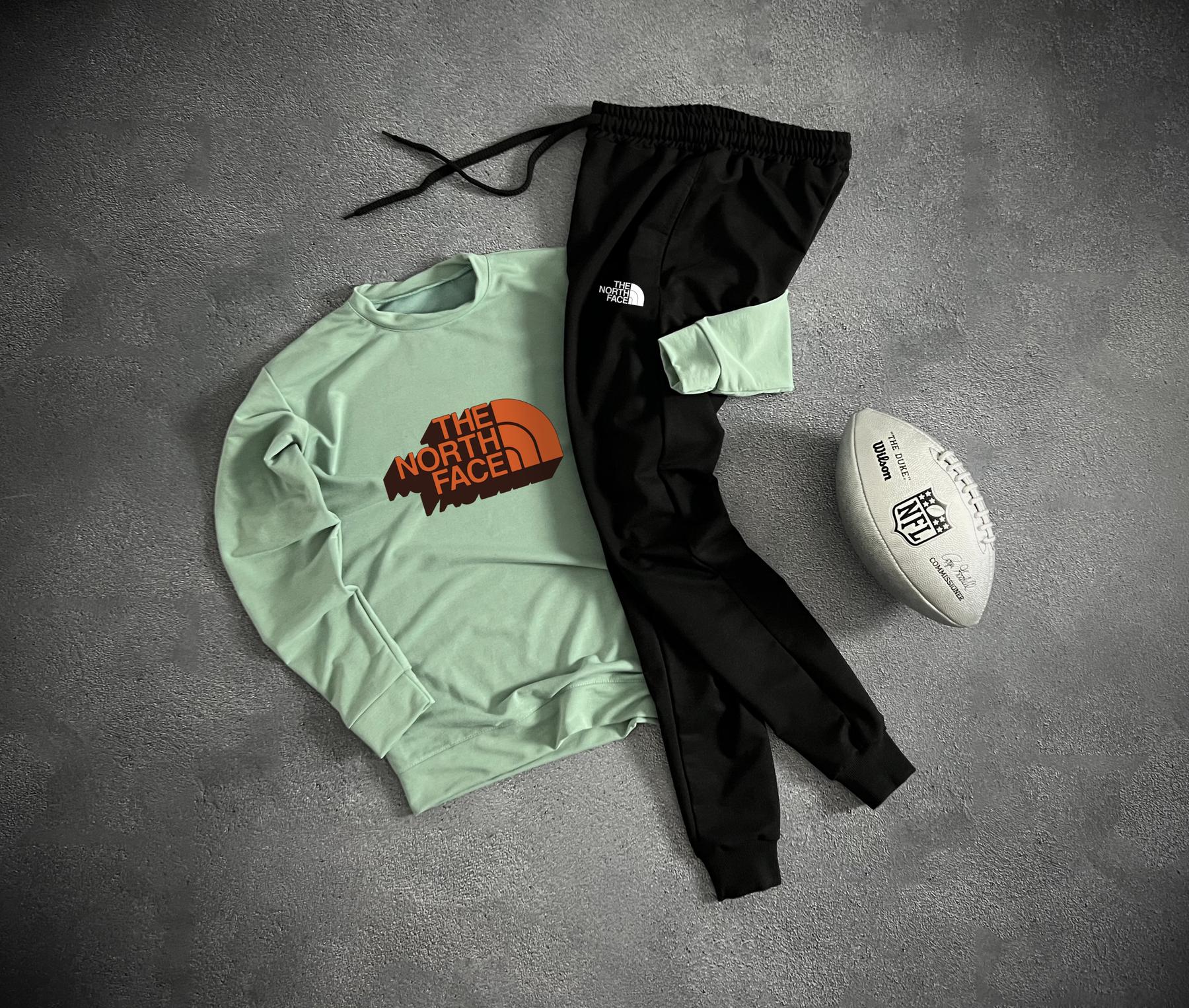 Комплект світшоту лого The North Face весна/осень хлопковый универсальный и трендовый в уличном стиле костюм
