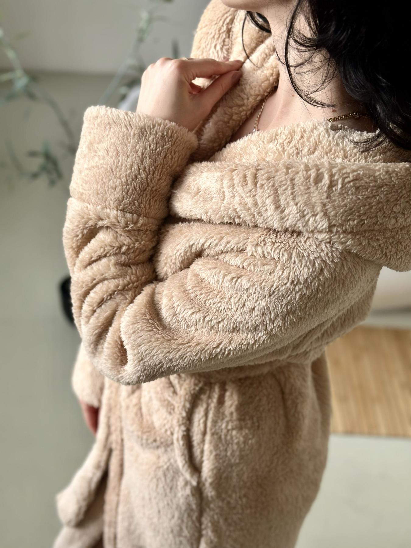 Халат унісекс з капюшоном Cuddle, беж - фото 8