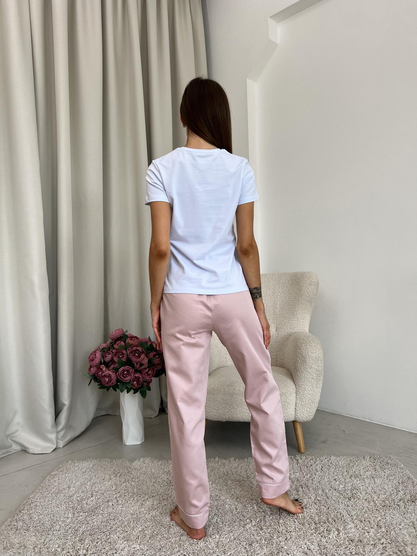Піжамні штани з сатину Pearl COSY пильна пудра - фото 6
