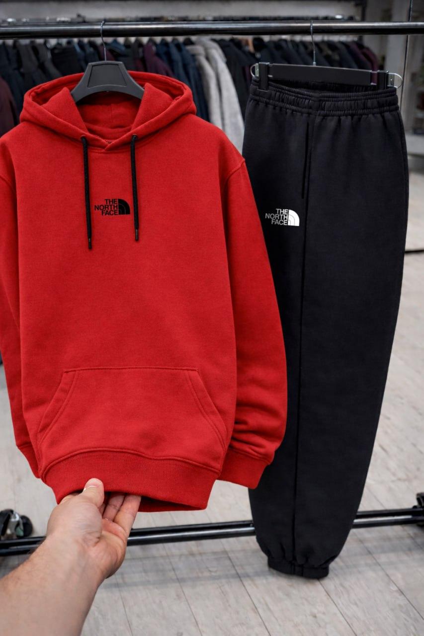 Комплект худи The North Face хлопковый демисезонный удобный и актуальный для города и прогулок костюм