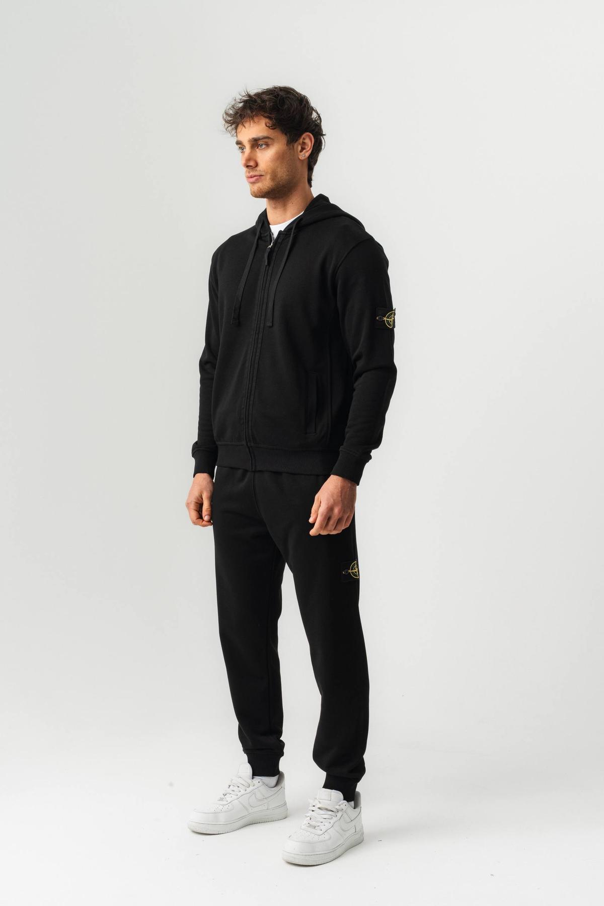 Штани Stone Island ( 3-нитка) чоловічі вельветові чорні всесезонні універсальні та трендові для офісу брюки