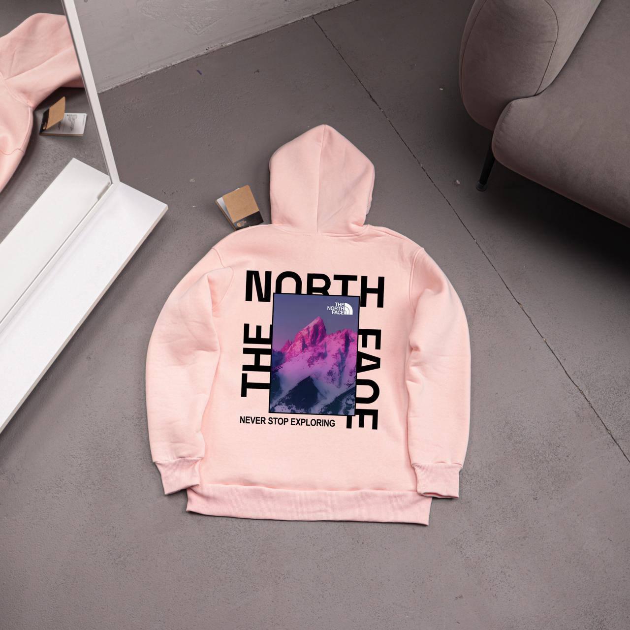 Худи The North Face (MOUNTAINS VIOLET) флис мужское розовое всесезонное модное и качественное с капюшоном