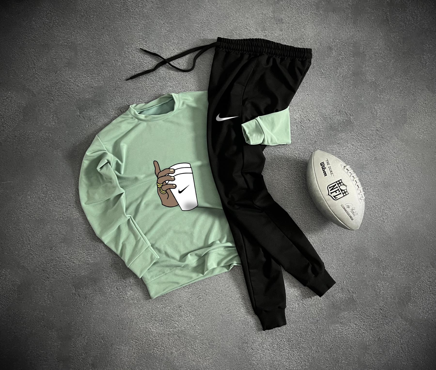 Комплект світшот nike весна/осінь бавовняний модний та актуальний для подорожей костюм