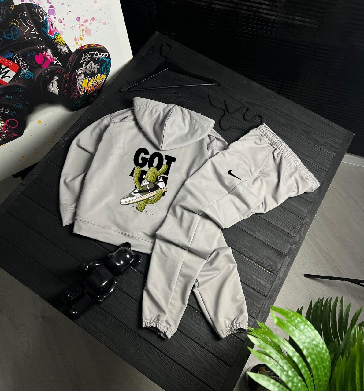 Весняний комплект Nike хлопковый базовый и молодежный для ежедневных образов костюм