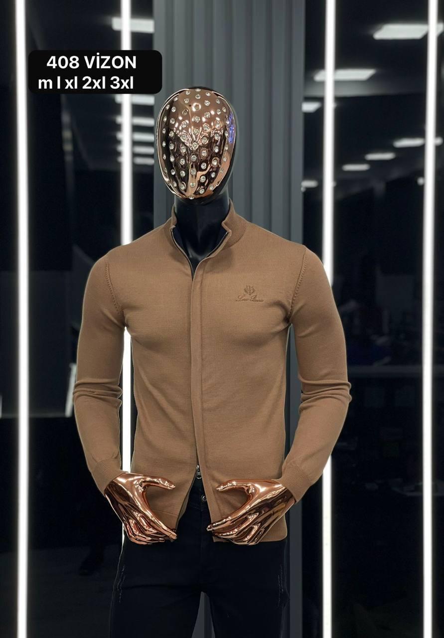 Джемпер на молнии Loro Piana візон трикотажный демисезонный актуальный и базовый на праздник свитер кофта