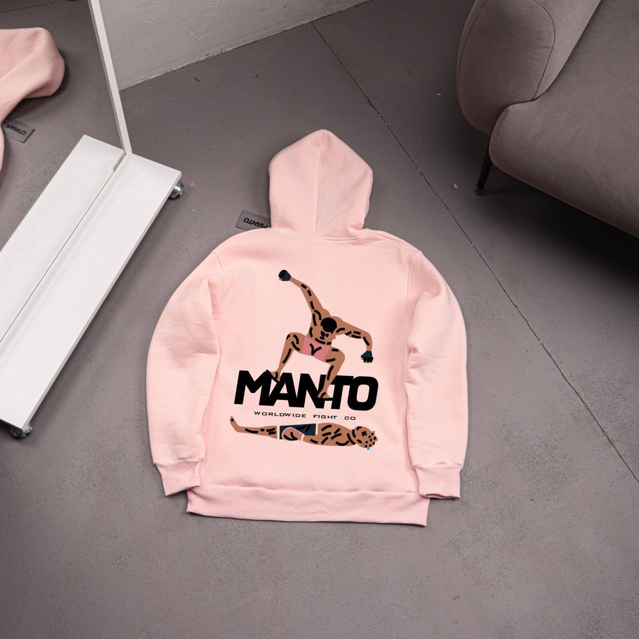 Худи MANTO STOMP - флис мужское розовое всесезонное теплое с капюшоном на прогулку