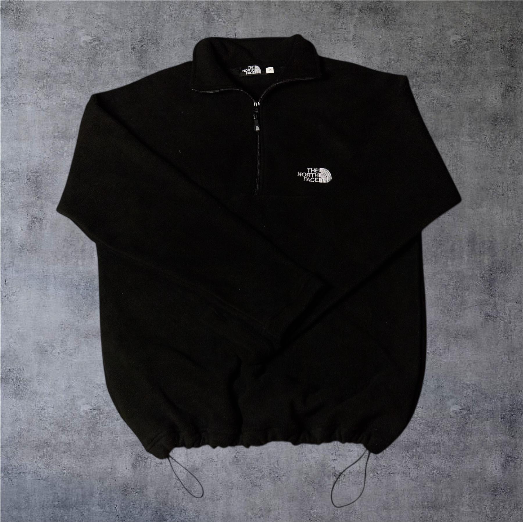Флисовый анорак The North Face мужской черный зимний удобный и актуальный спортивный на молнии ветровка