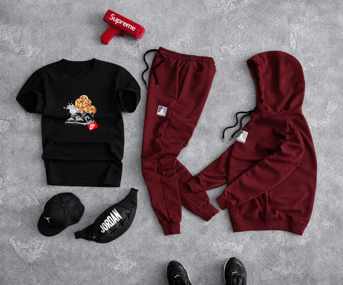 Сет 3в1 Jordan&Nike с футбою для работы и отдыха костюм комплект одежды