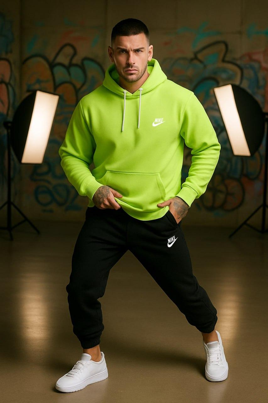 Зимний комплект худи Nike хлопковый стильный и повседневный в стиле casual костюм