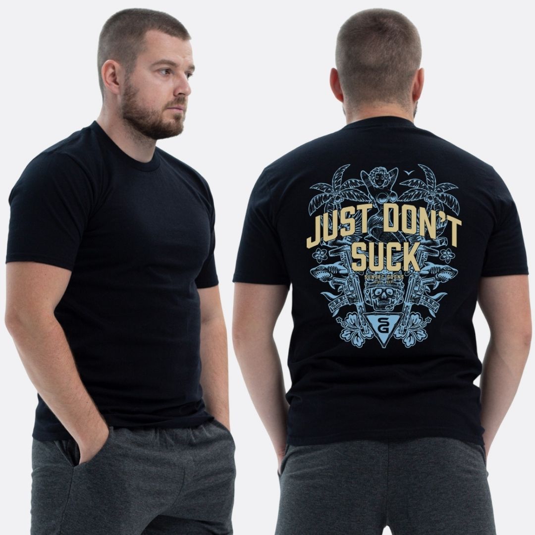 Чоловіча класична футболка з принтом Sunset Goons не бійся арт , Чорний