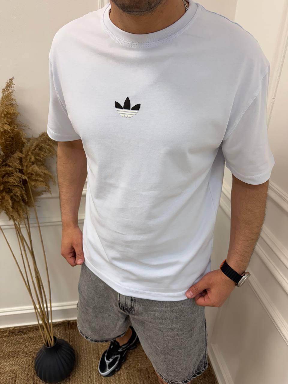 Футболка чоловіча Adidas Оверсайз бавовняна літня трендова та повсякденна для зустрічей з друзями теніска