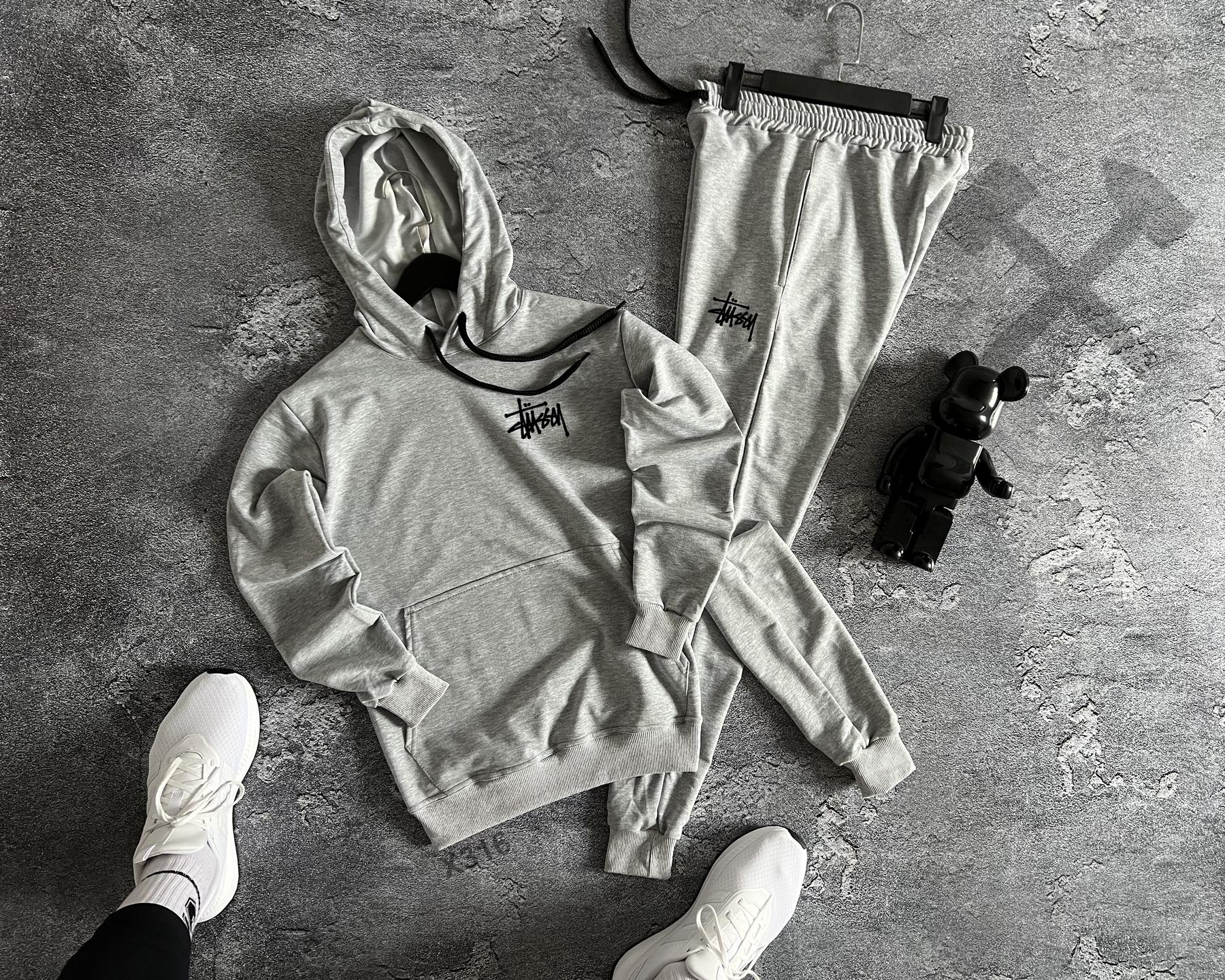 Комплект худи Stüssy&Supreme весна/осень хлопковый практичный для путешествий костюм