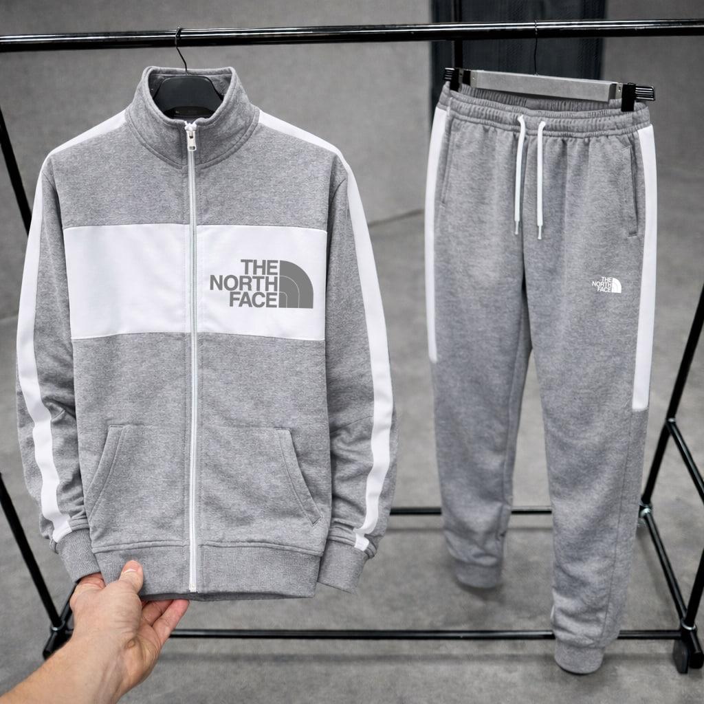 Комплект олимпийка The North Face трикотажный демисезонный модный на молнии в уличном стиле костюм