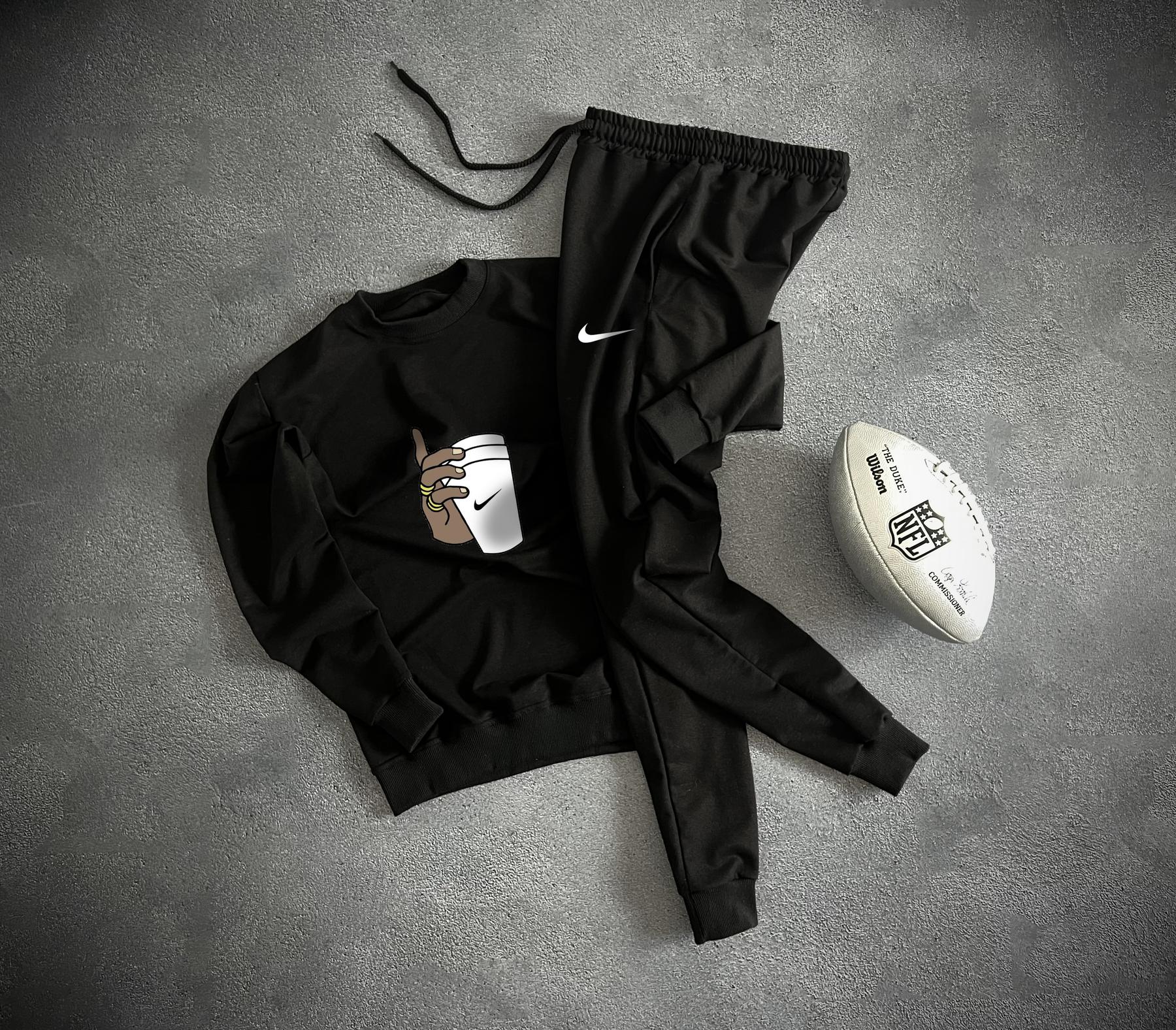 Комплект свитшот nike весна/осень хлопковый модный для города костюм