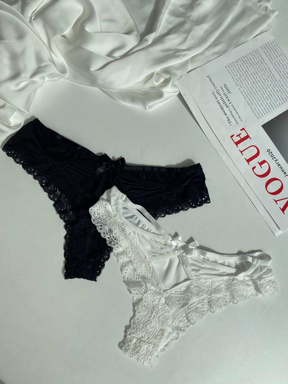 Сет з 2 трусиків DO2499 (Чорні+білі)