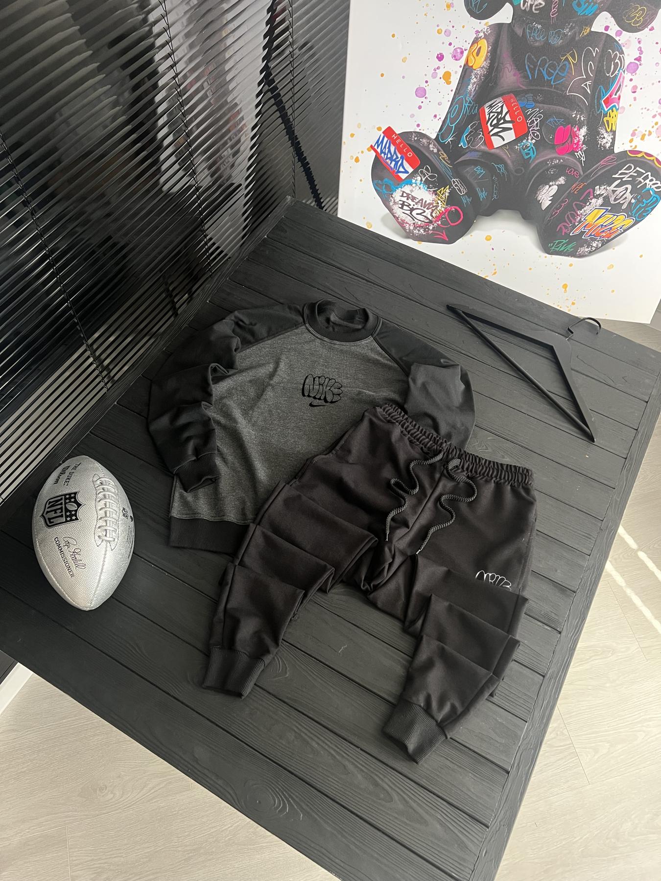 Комплект свитшот Nike двунитка демисезонный хлопковый на прогулку костюм
