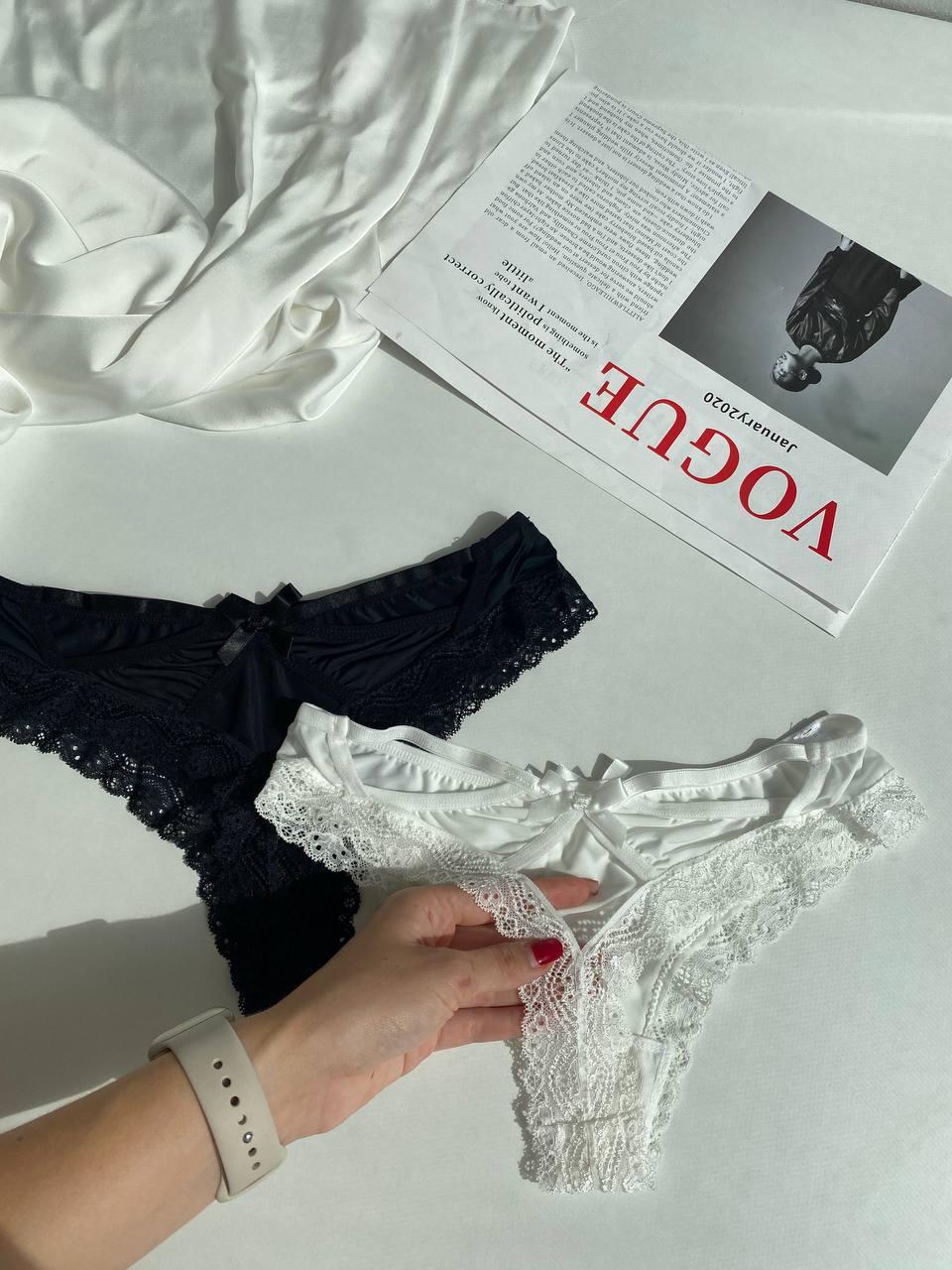 Сет з 2 трусиків DO2499 (Чорні+білі)